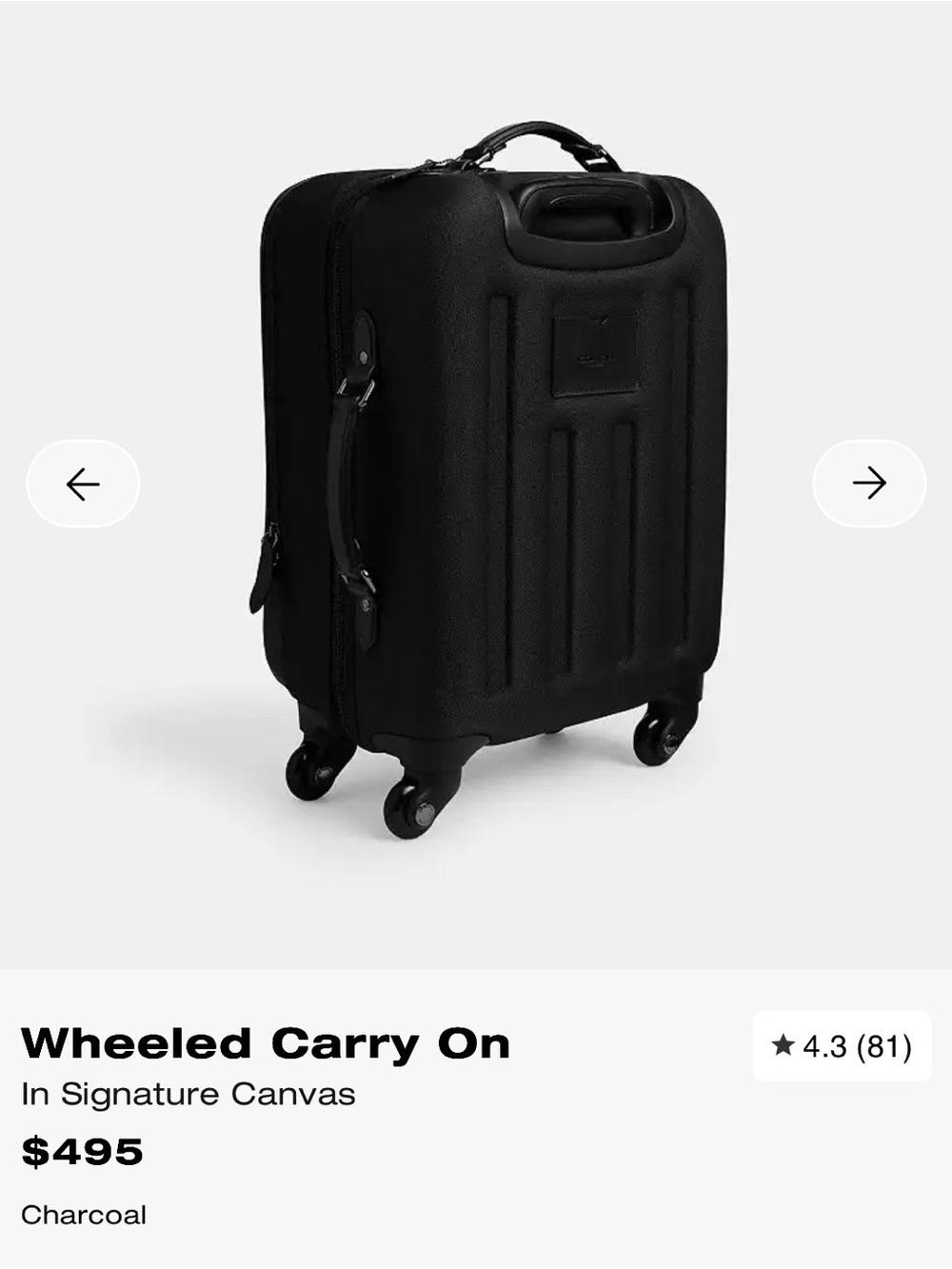 Coach Gray and Black Signature Carry-On Spinner - Picture 13 of 13